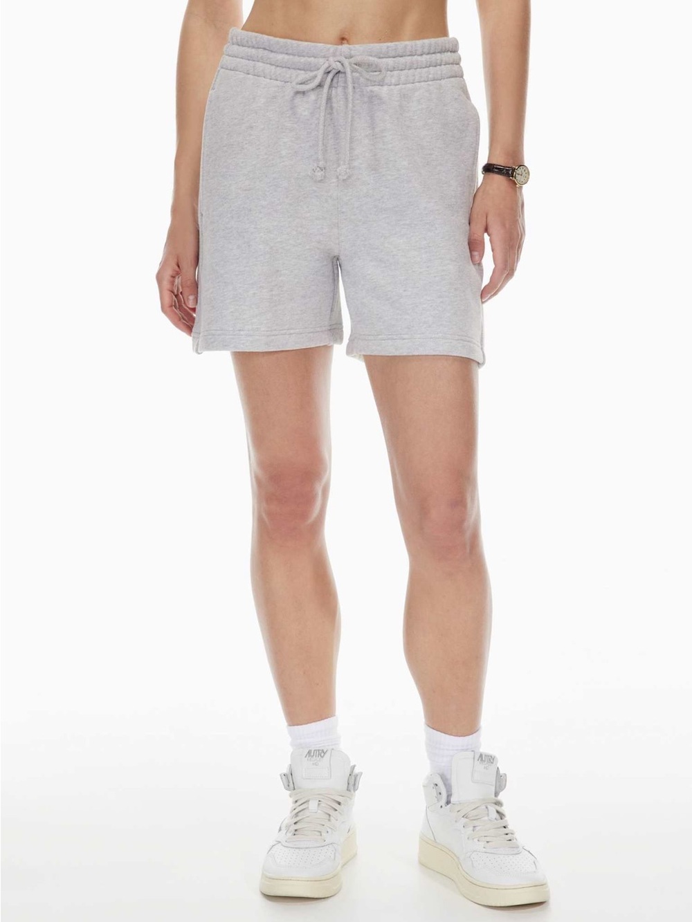 Aritzia TNA Boyfriend Sweatshirt 5” Heathered Light Grey cozy casual lounge Sm